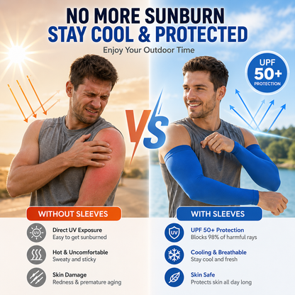 50% OFF |  UPF 50+ Cooling Sun Sleeves – Stay Cool & Protected Outdoors