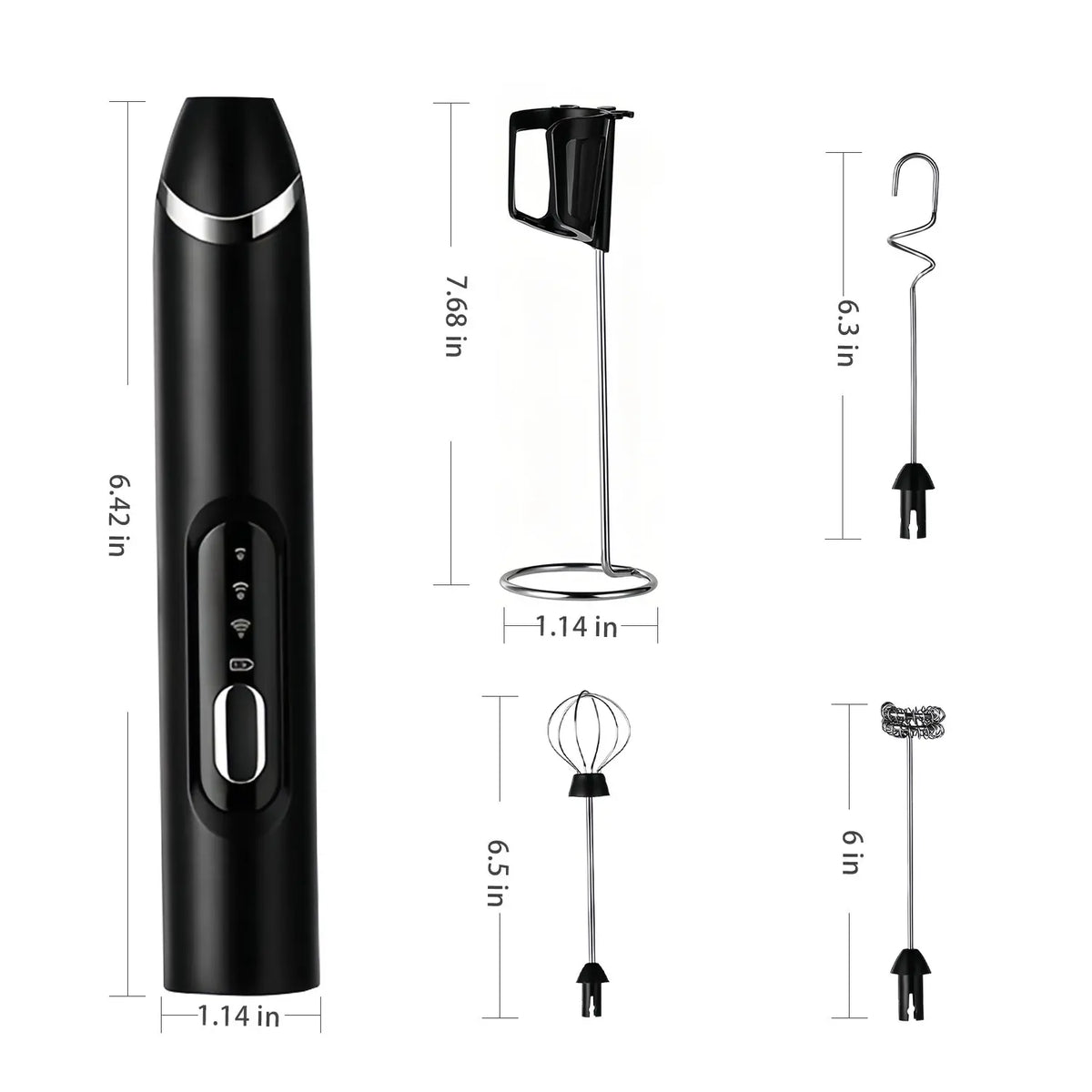 Super Powerful Torque — Rechargeable Milk Frother Wand 3-Speed Handheld Foam Maker for Coffee, Matcha & Protein Shakes