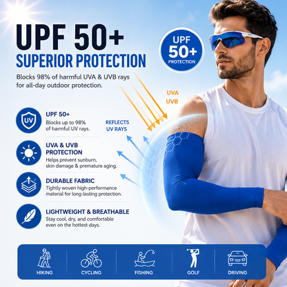 50% OFF |  UPF 50+ Cooling Sun Sleeves – Stay Cool & Protected Outdoors