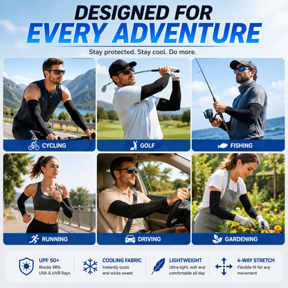 50% OFF |  UPF 50+ Cooling Sun Sleeves – Stay Cool & Protected Outdoors