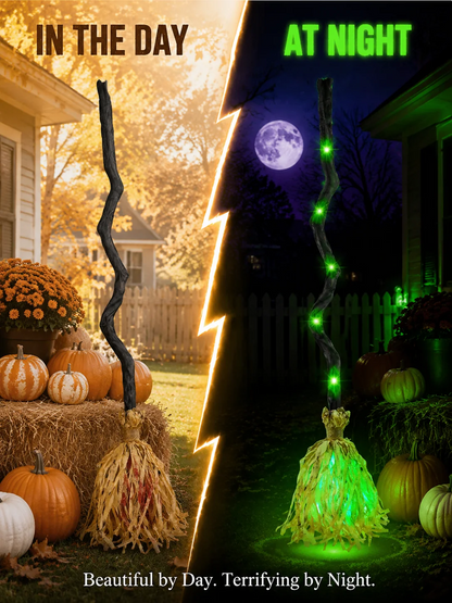 🎃 Viral Halloween Hit! Animated Witch Broom Walks, Laughs & Glows in the Dark ✨