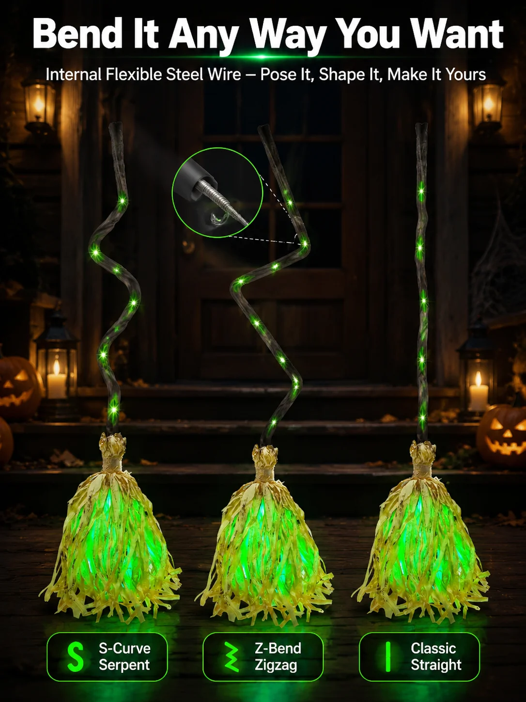 🎃 Viral Halloween Hit! Animated Witch Broom Walks, Laughs & Glows in the Dark ✨