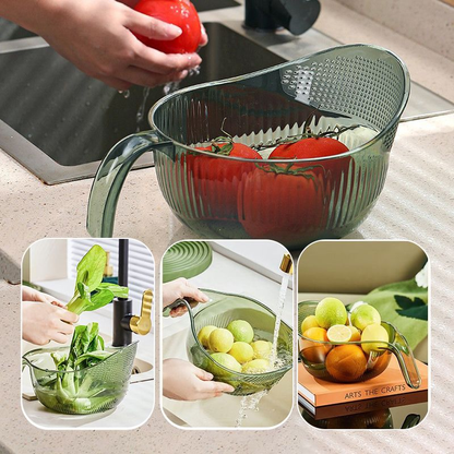 Multi-Purpose Rice Washing & Strainer Bowl | Wash Rice, Fruits & Vegetables