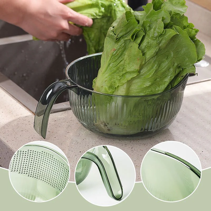 Multi-Purpose Rice Washing & Strainer Bowl | Wash Rice, Fruits & Vegetables