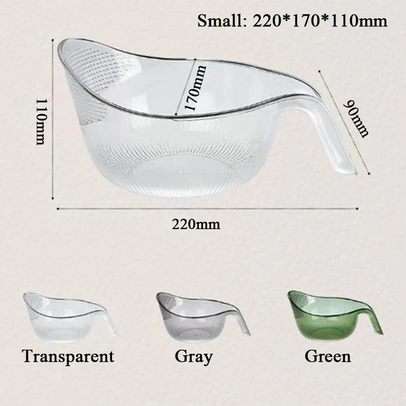 Multi-Purpose Rice Washing & Strainer Bowl | Wash Rice, Fruits & Vegetables