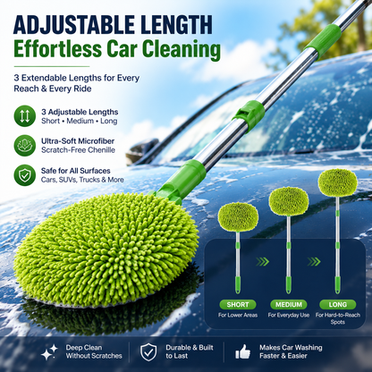 Time-Limited Special-Durable Aluminum Long Handle Telescopic Car Wash Mop – Soft Microfiber, Scratch-Free & Adjustable Length