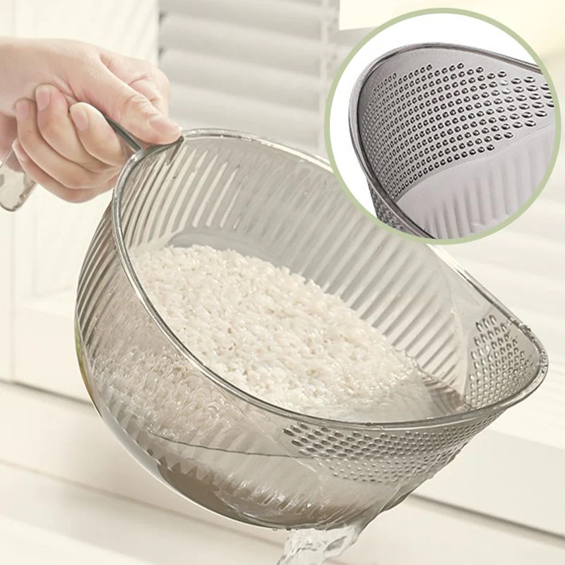 Multi-Purpose Rice Washing & Strainer Bowl | Wash Rice, Fruits & Vegetables