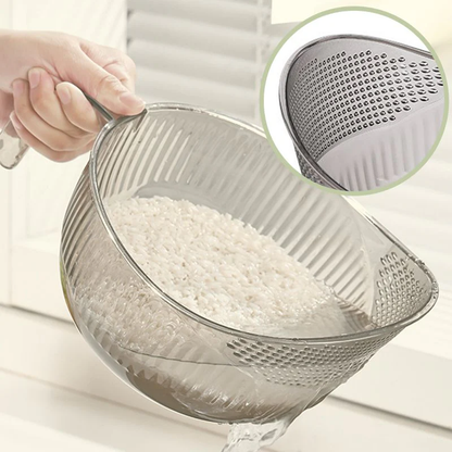 Multi-Purpose Rice Washing & Strainer Bowl | Wash Rice, Fruits & Vegetables