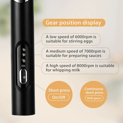 Super Powerful Torque — Rechargeable Milk Frother Wand 3-Speed Handheld Foam Maker for Coffee, Matcha & Protein Shakes