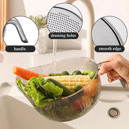 Multi-Purpose Rice Washing & Strainer Bowl | Wash Rice, Fruits & Vegetables
