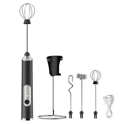 Super Powerful Torque — Rechargeable Milk Frother Wand 3-Speed Handheld Foam Maker for Coffee, Matcha & Protein Shakes