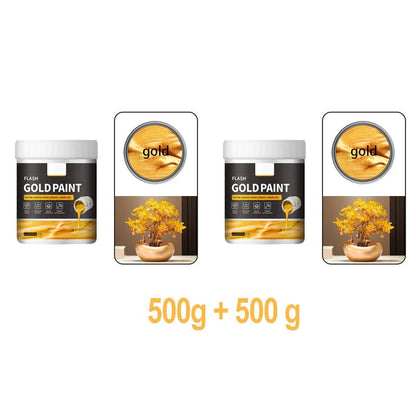 Water-Based Flash Gold Paint – Versatile for Canvas, Wood & Ceramic