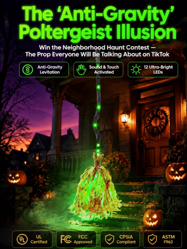🎃 Viral Halloween Hit! Animated Witch Broom Walks, Laughs & Glows in the Dark ✨