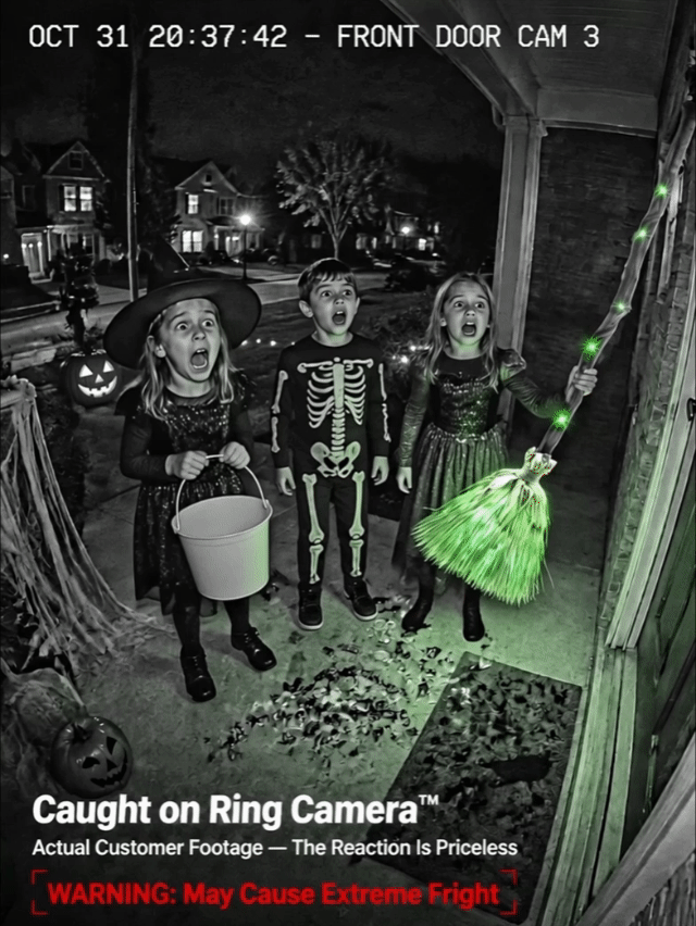 🎃 Viral Halloween Hit! Animated Witch Broom Walks, Laughs & Glows in the Dark ✨