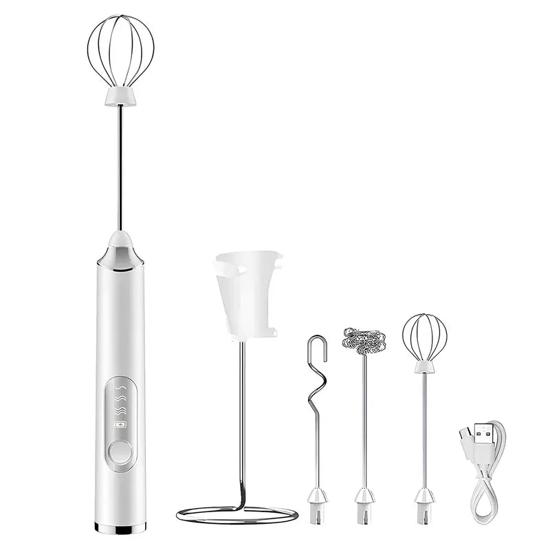 Super Powerful Torque — Rechargeable Milk Frother Wand 3-Speed Handheld Foam Maker for Coffee, Matcha & Protein Shakes