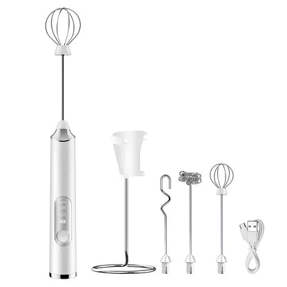 Super Powerful Torque — Rechargeable Milk Frother Wand 3-Speed Handheld Foam Maker for Coffee, Matcha & Protein Shakes
