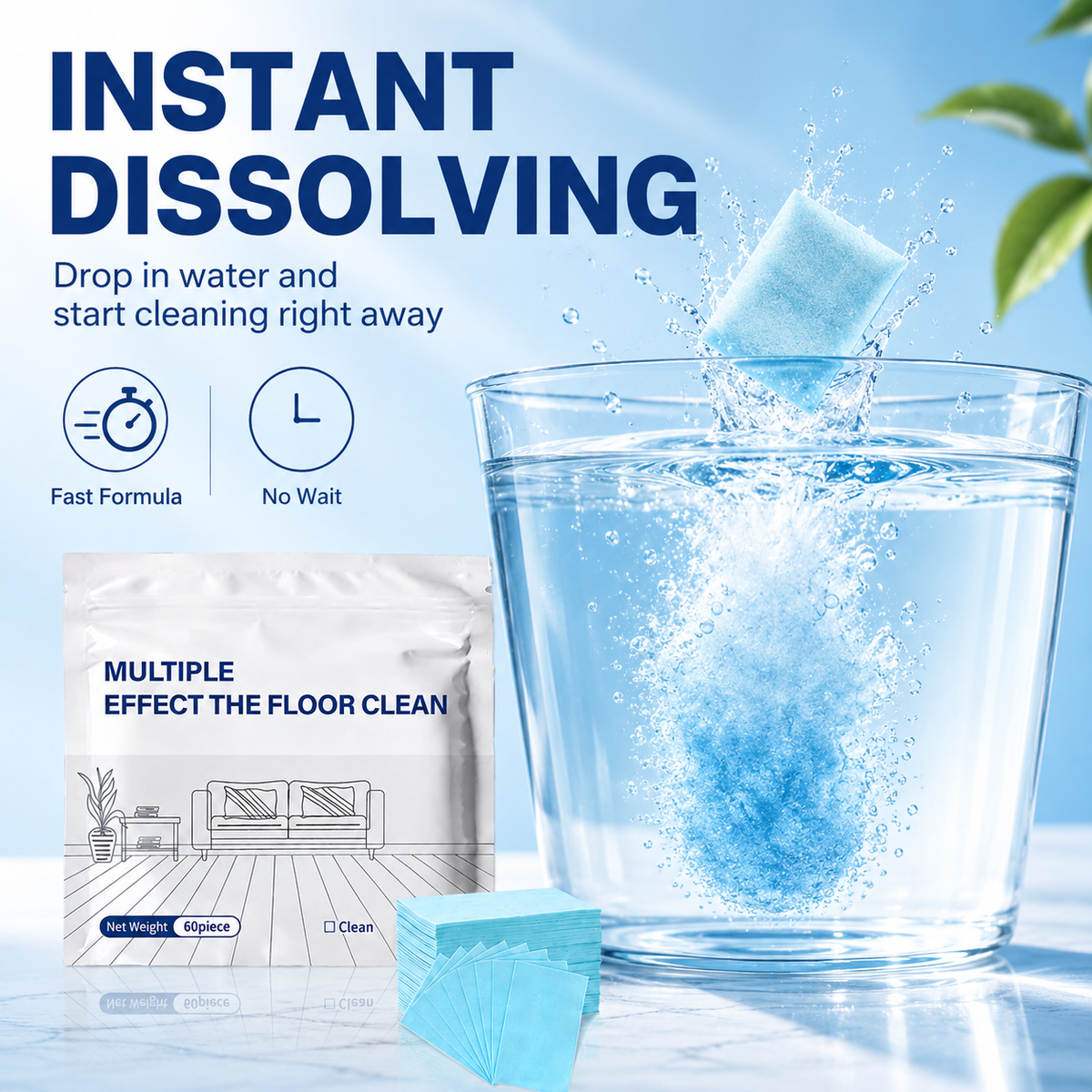 Multi-Effect Floor Cleaning Tablets | Fast Dissolving & No-Rinse Formula