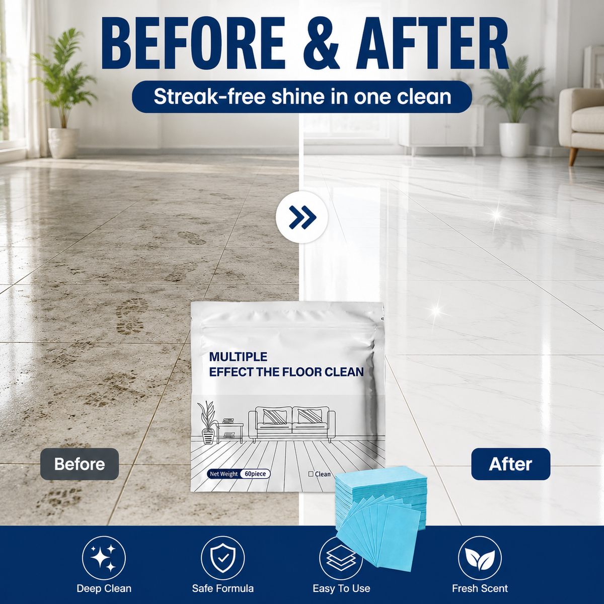 Multi-Effect Floor Cleaning Tablets | Fast Dissolving & No-Rinse Formula
