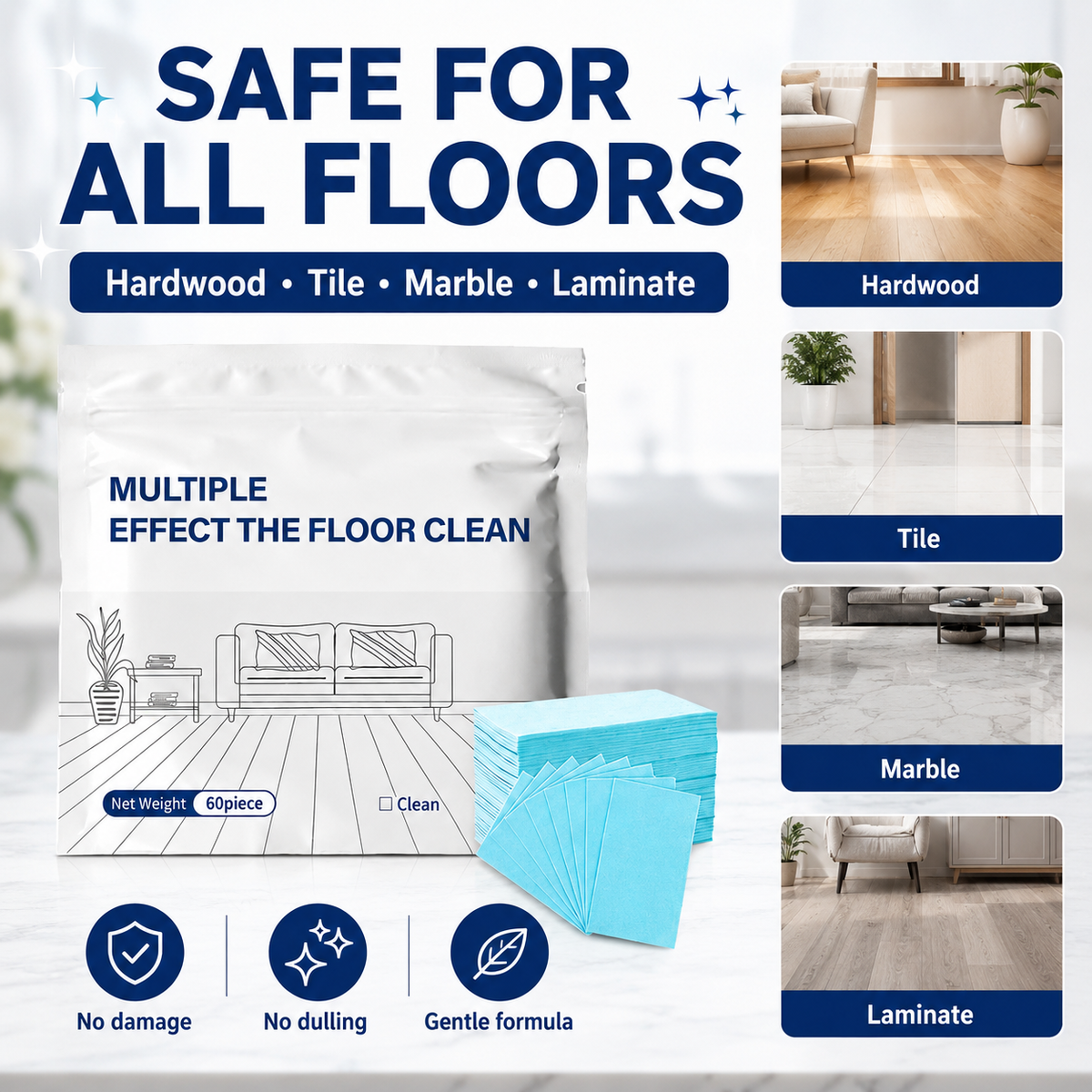Multi-Effect Floor Cleaning Tablets | Fast Dissolving & No-Rinse Formula
