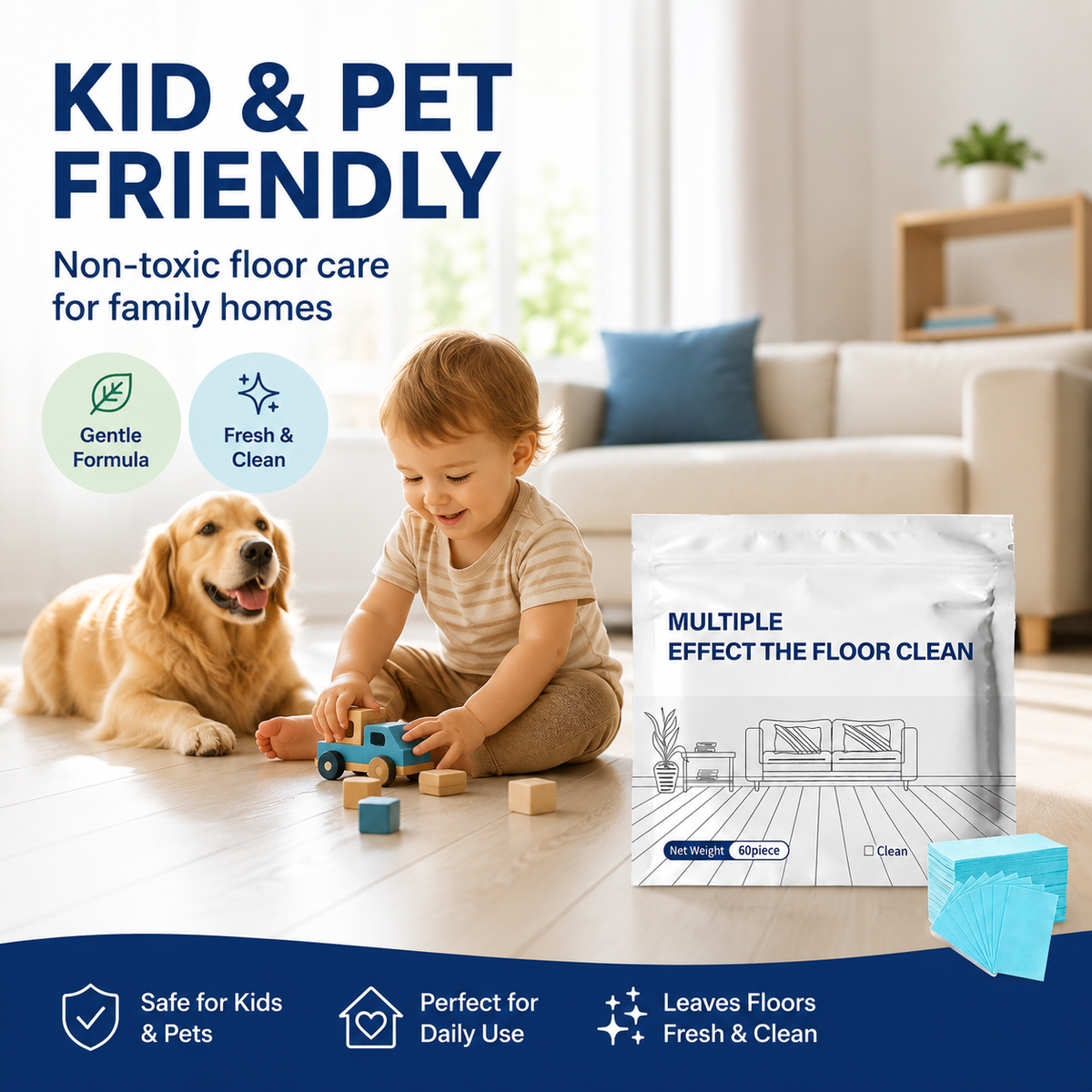 Multi-Effect Floor Cleaning Tablets | Fast Dissolving & No-Rinse Formula