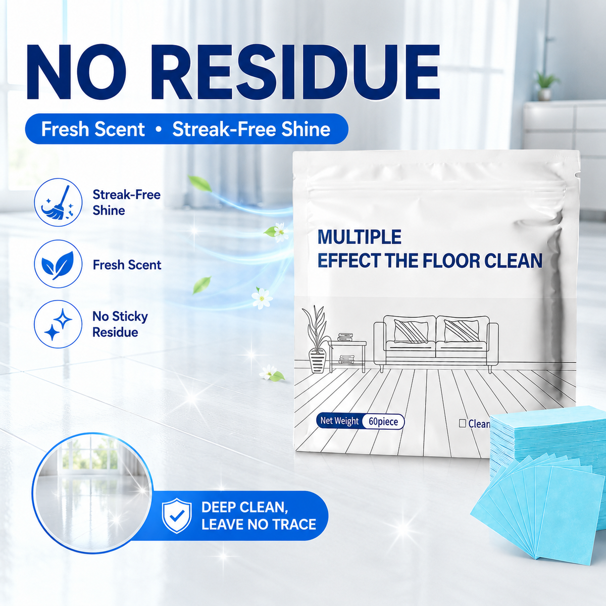 Multi-Effect Floor Cleaning Tablets | Fast Dissolving & No-Rinse Formula