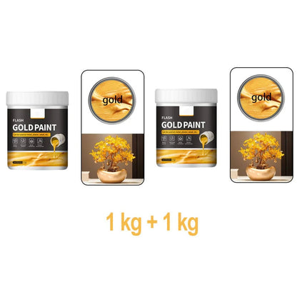 Water-Based Flash Gold Paint – Versatile for Canvas, Wood & Ceramic