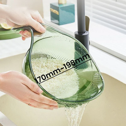 Multi-Purpose Rice Washing & Strainer Bowl | Wash Rice, Fruits & Vegetables