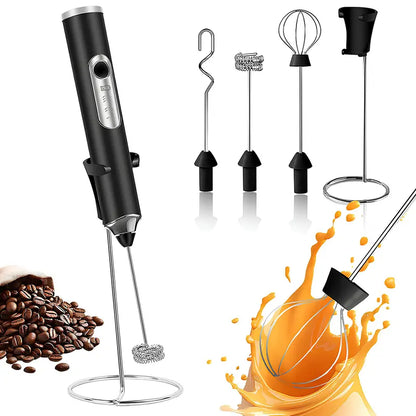 Super Powerful Torque — Rechargeable Milk Frother Wand 3-Speed Handheld Foam Maker for Coffee, Matcha & Protein Shakes