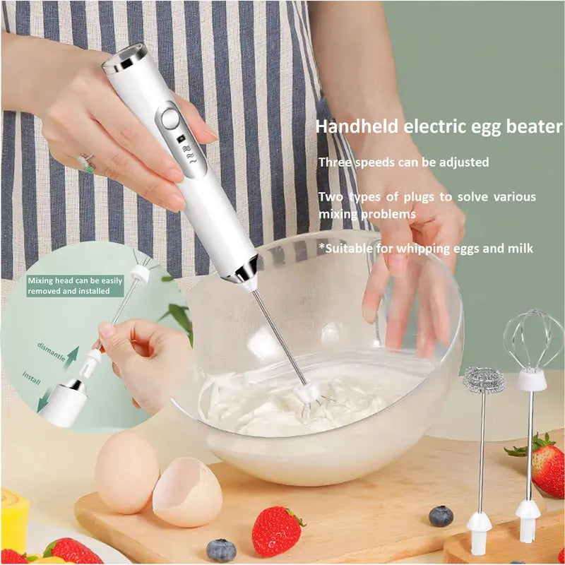 Super Powerful Torque — Rechargeable Milk Frother Wand 3-Speed Handheld Foam Maker for Coffee, Matcha & Protein Shakes