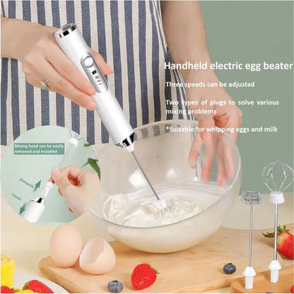 Super Powerful Torque — Rechargeable Milk Frother Wand 3-Speed Handheld Foam Maker for Coffee, Matcha & Protein Shakes