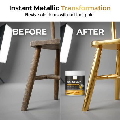 Water-Based Flash Gold Paint – Versatile for Canvas, Wood & Ceramic